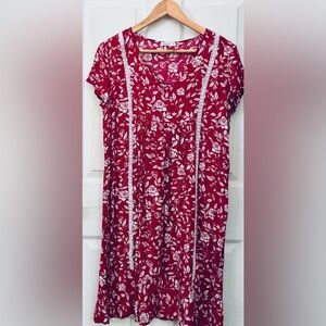 Red and White Scoop Neck Sundress